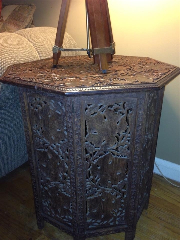 wooden antique table from estate sale
