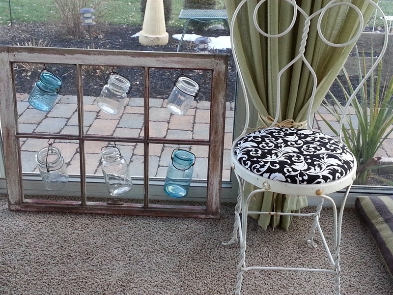 Mason jars window frame