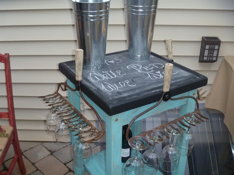 repurposed wine cart