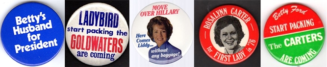 Presidential first lady campaign buttons