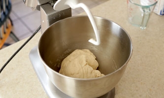 dough in a mixing bowl