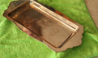 polished silver tray