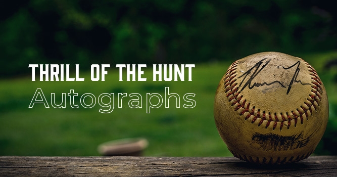 autograph baseball on bench