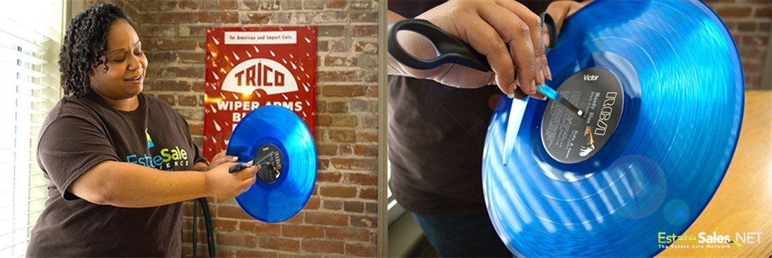 woman holding record